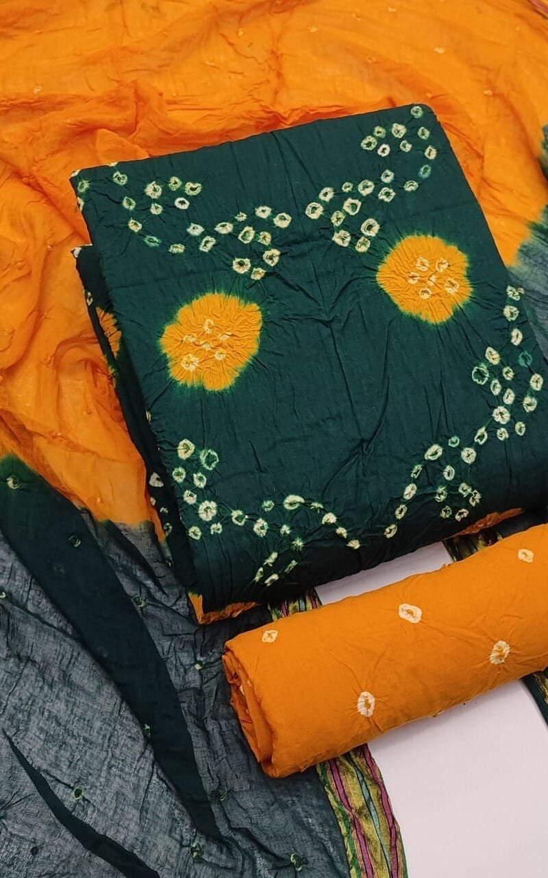 Buy Pure Cotton Hand Bandhej Wholesale Dress Material