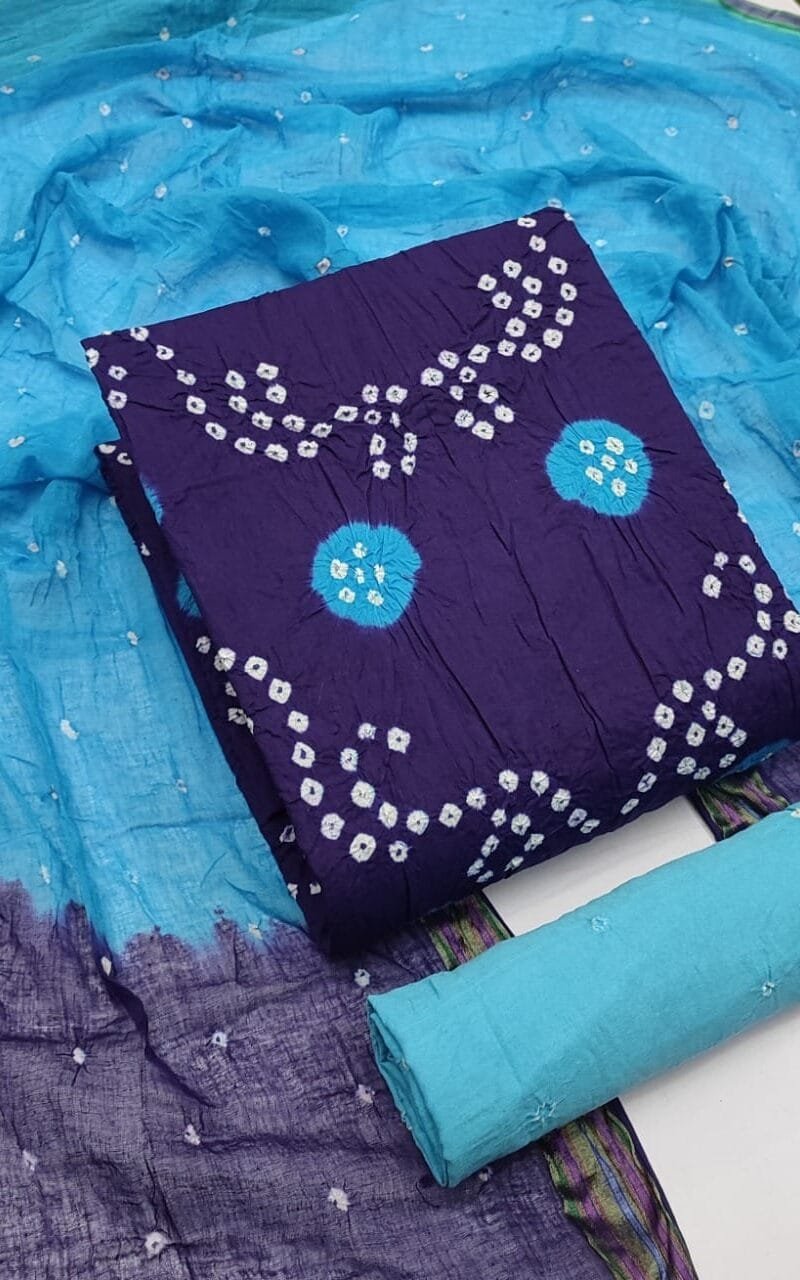 Buy Pure Cotton Hand Bandhej Wholesale Dress Material