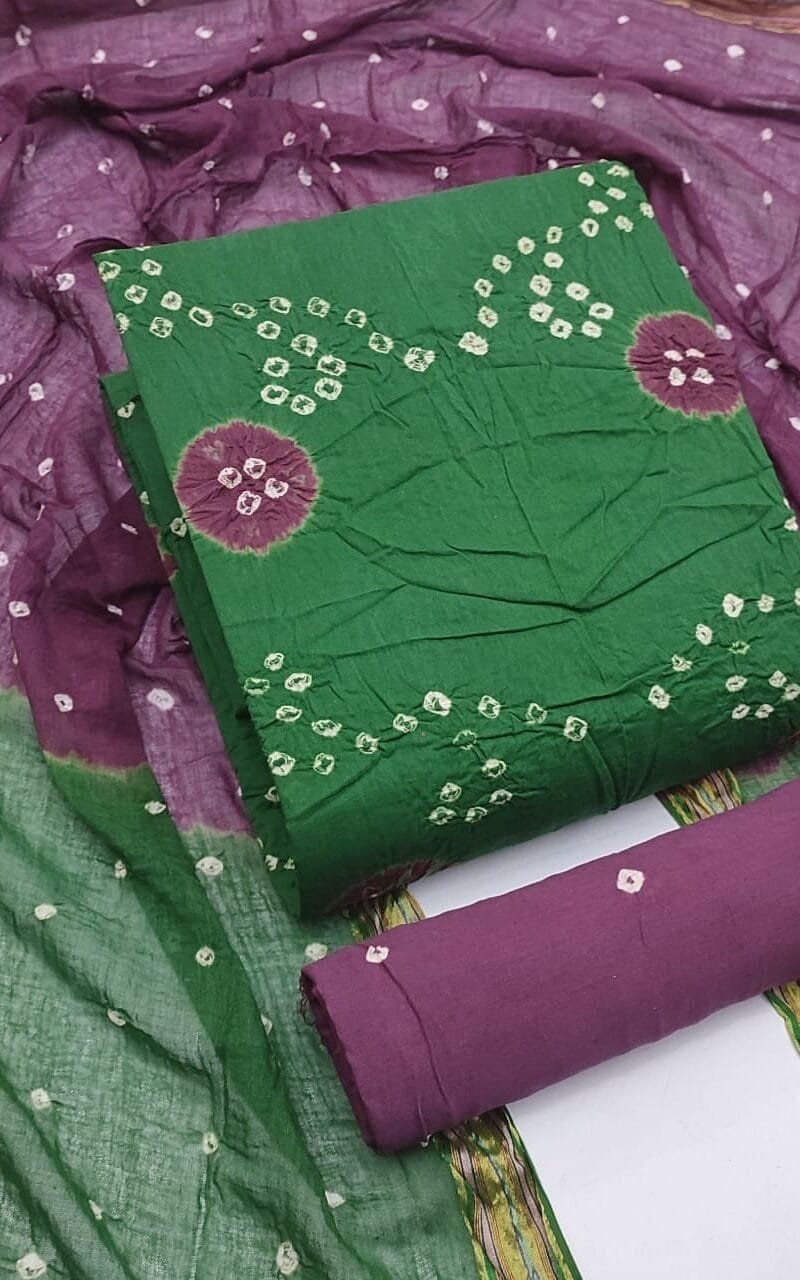 Buy Pure Cotton Hand Bandhej Wholesale Dress Material