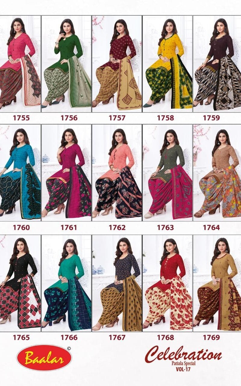 Celebration Patiyala Vol 17 Baalar Wholesale Cotton Dress Material