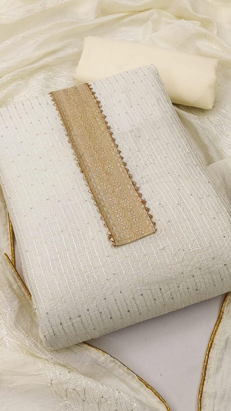 Diable Chanderi Croset Work Dress Material Suit