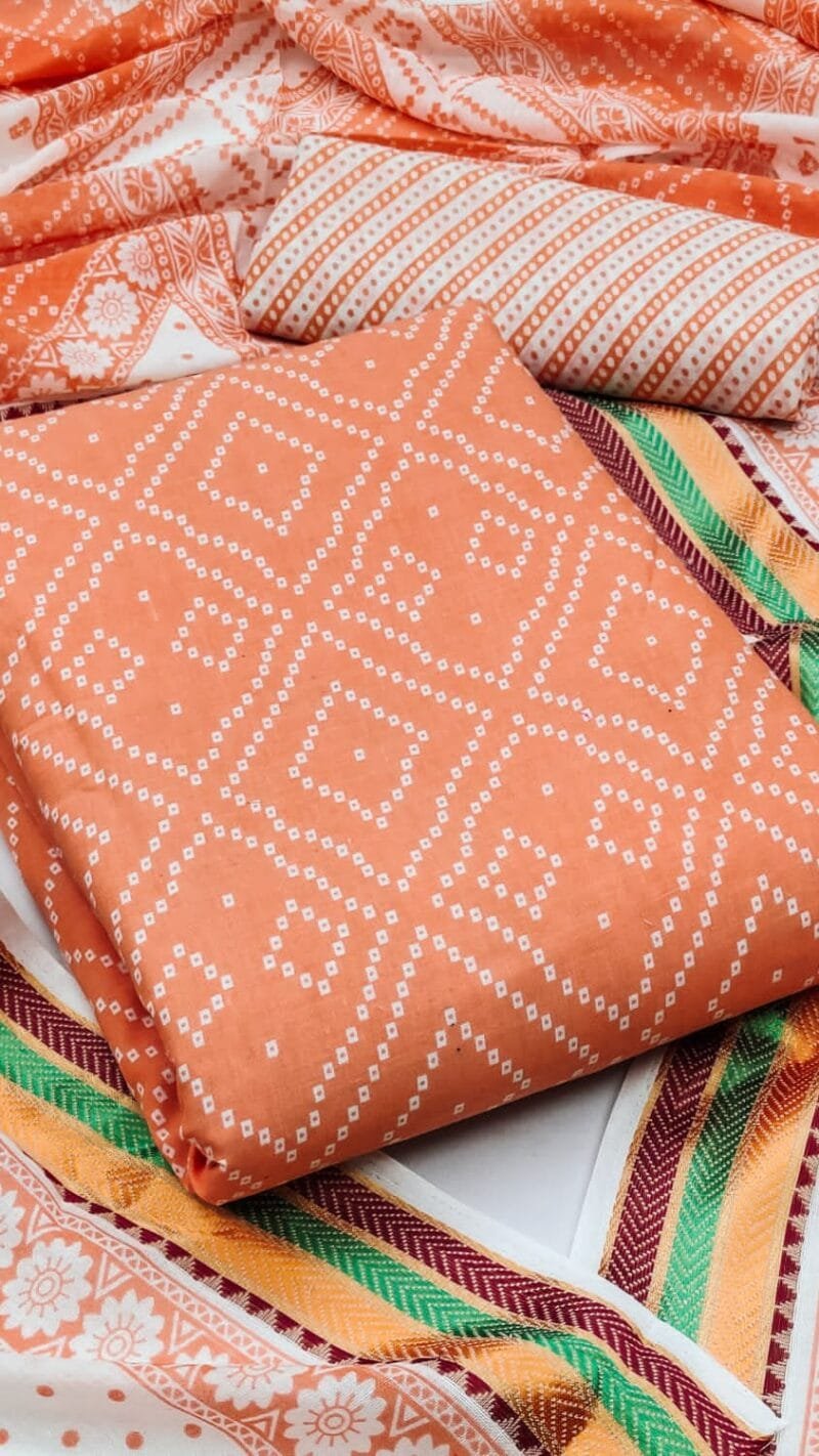 Dress Material Suit For Women Mal Mal Cotton Print