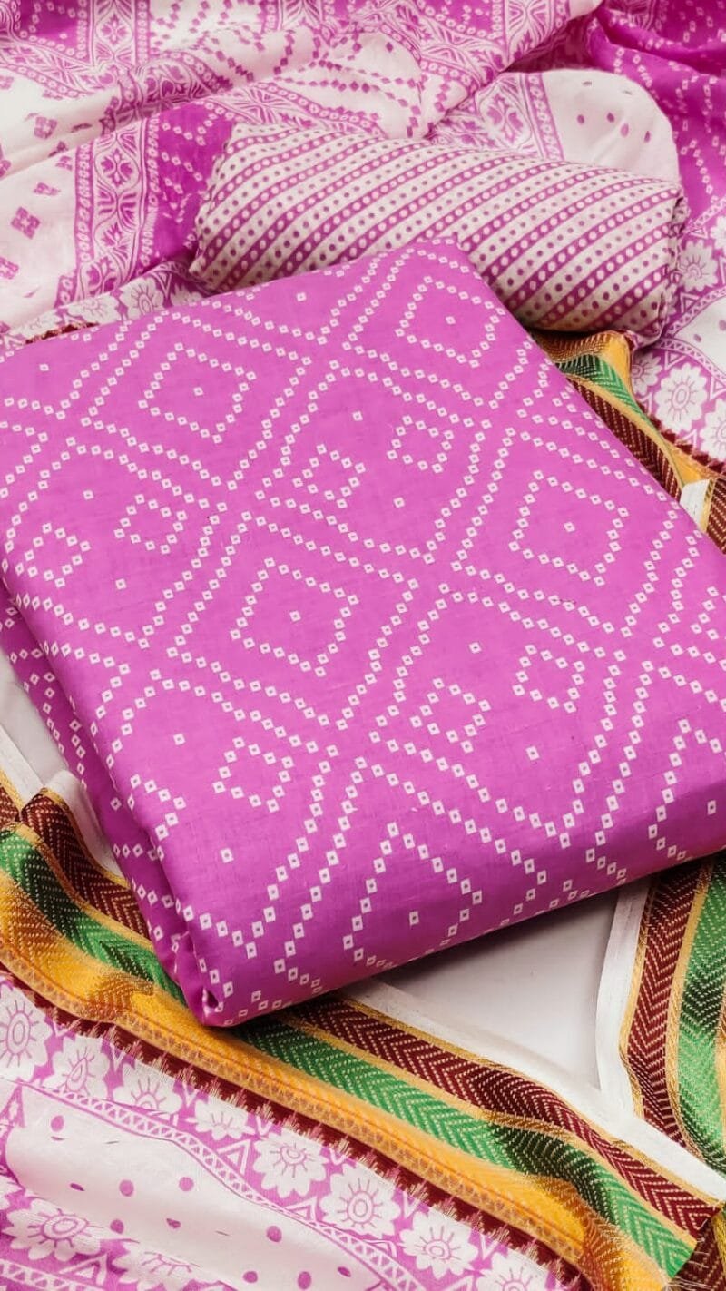 Dress Material Suit For Women Mal Mal Cotton Print
