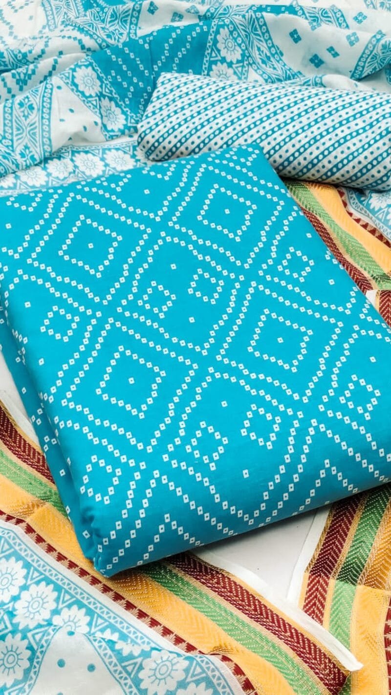 Dress Material Suit For Women Mal Mal Cotton Print