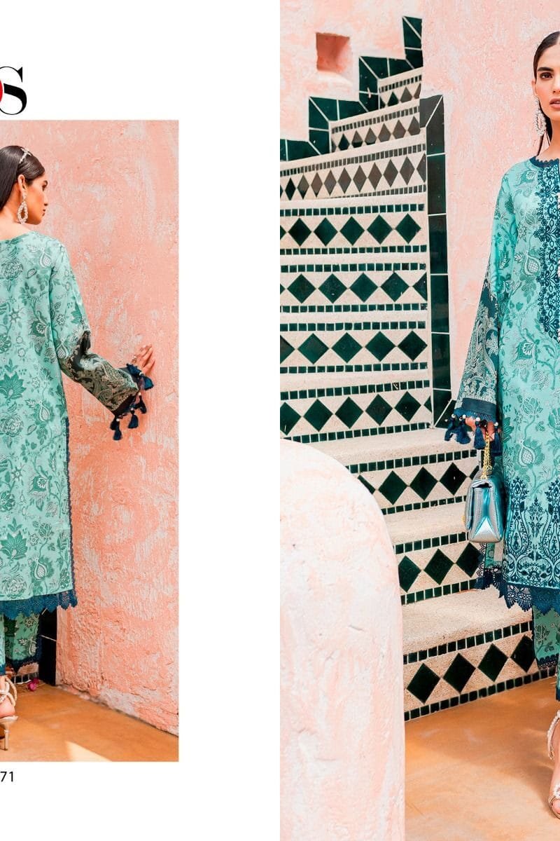 Firouds Flora Deepsy Pure Cotton With Heavy Patch Embroidery