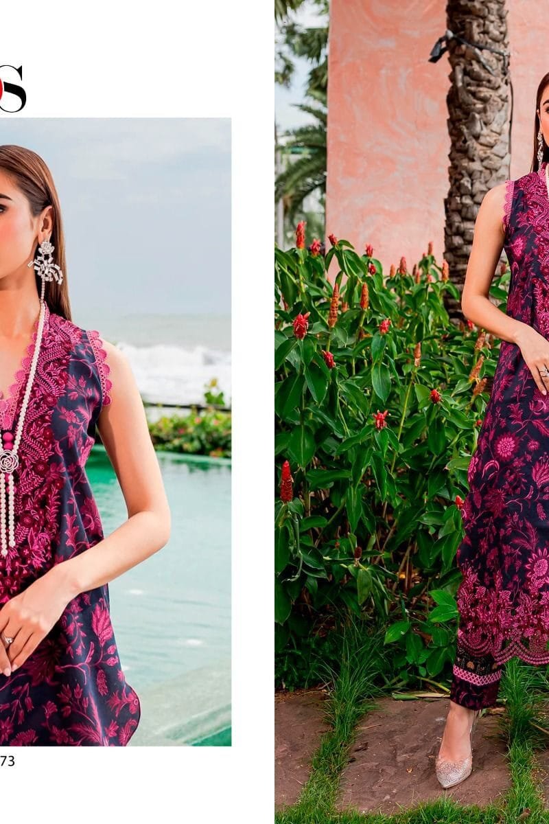 Firouds Flora Deepsy Pure Cotton With Heavy Patch Embroidery