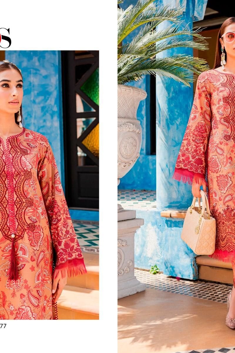 Firouds Flora Deepsy Pure Cotton With Heavy Patch Embroidery