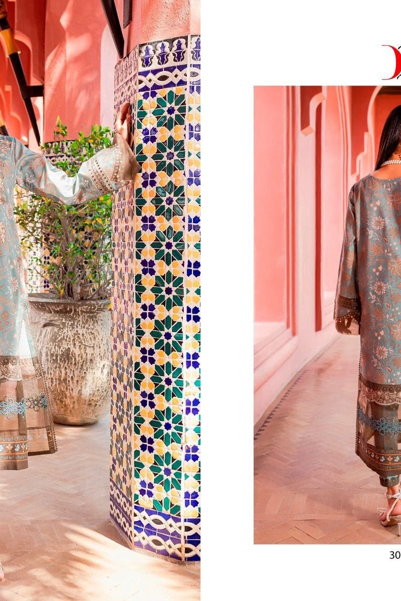 Firouds Flora Deepsy Pure Cotton With Heavy Patch Embroidery