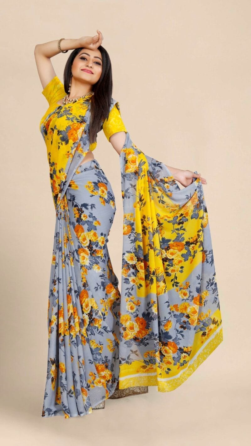 Floral Print Daily Wear Wholesale Georgette Saree