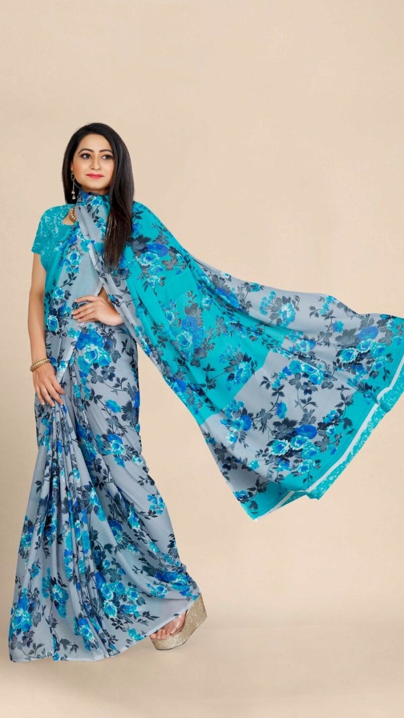 Floral Print Daily Wear Wholesale Georgette Saree