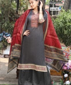 Floreon Gulnar Heavy Lawn Cambric Cotton with Fancy Embroidery