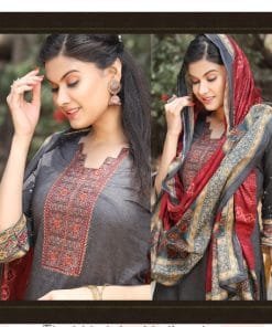 Floreon Gulnar Heavy Lawn Cambric Cotton with Fancy Embroidery