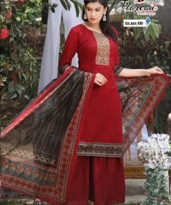 Floreon Gulnar Heavy Lawn Cambric Cotton with Fancy Embroidery