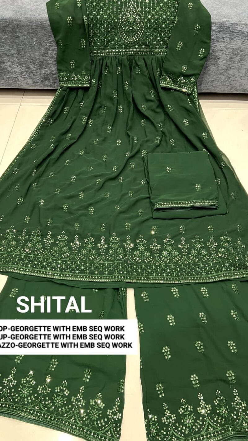 Georgette With Embroidery Sequence Work Wholesale Salwar Kameez