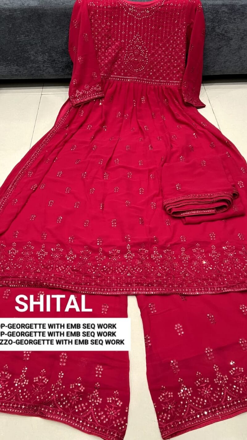 Georgette With Embroidery Sequence Work Wholesale Salwar Kameez