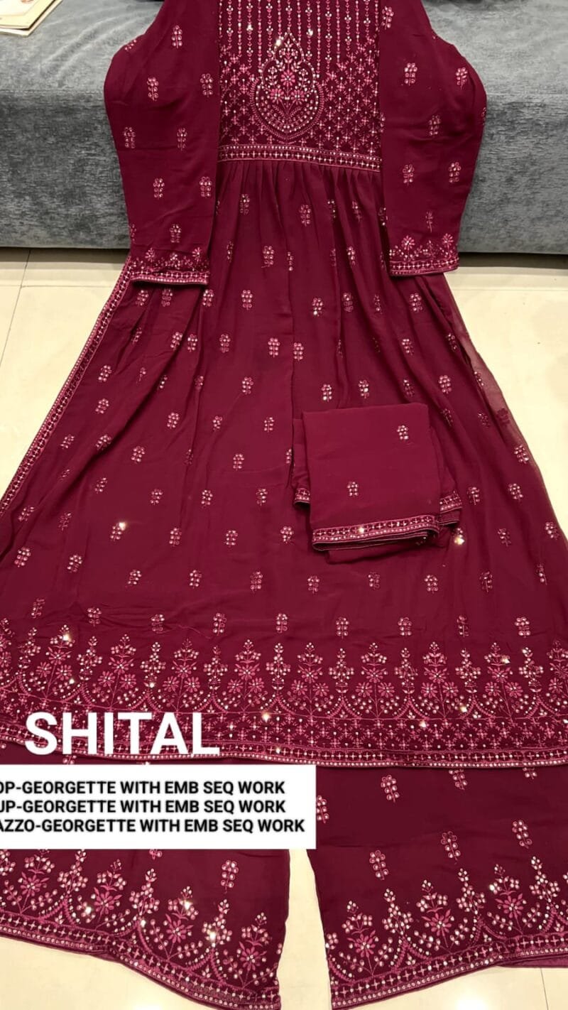 Georgette With Embroidery Sequence Work Wholesale Salwar Kameez