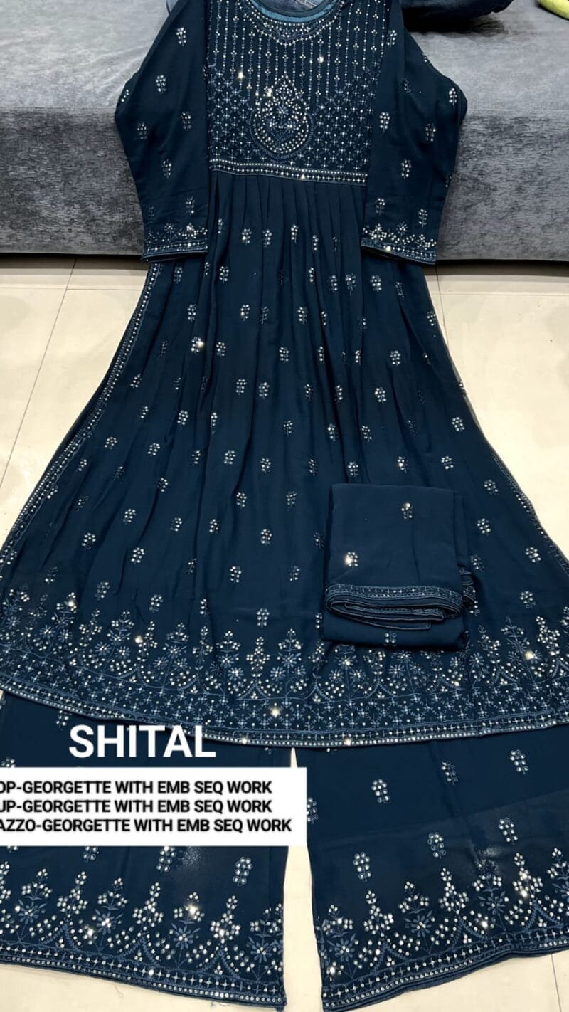 Georgette With Embroidery Sequence Work Wholesale Salwar Kameez