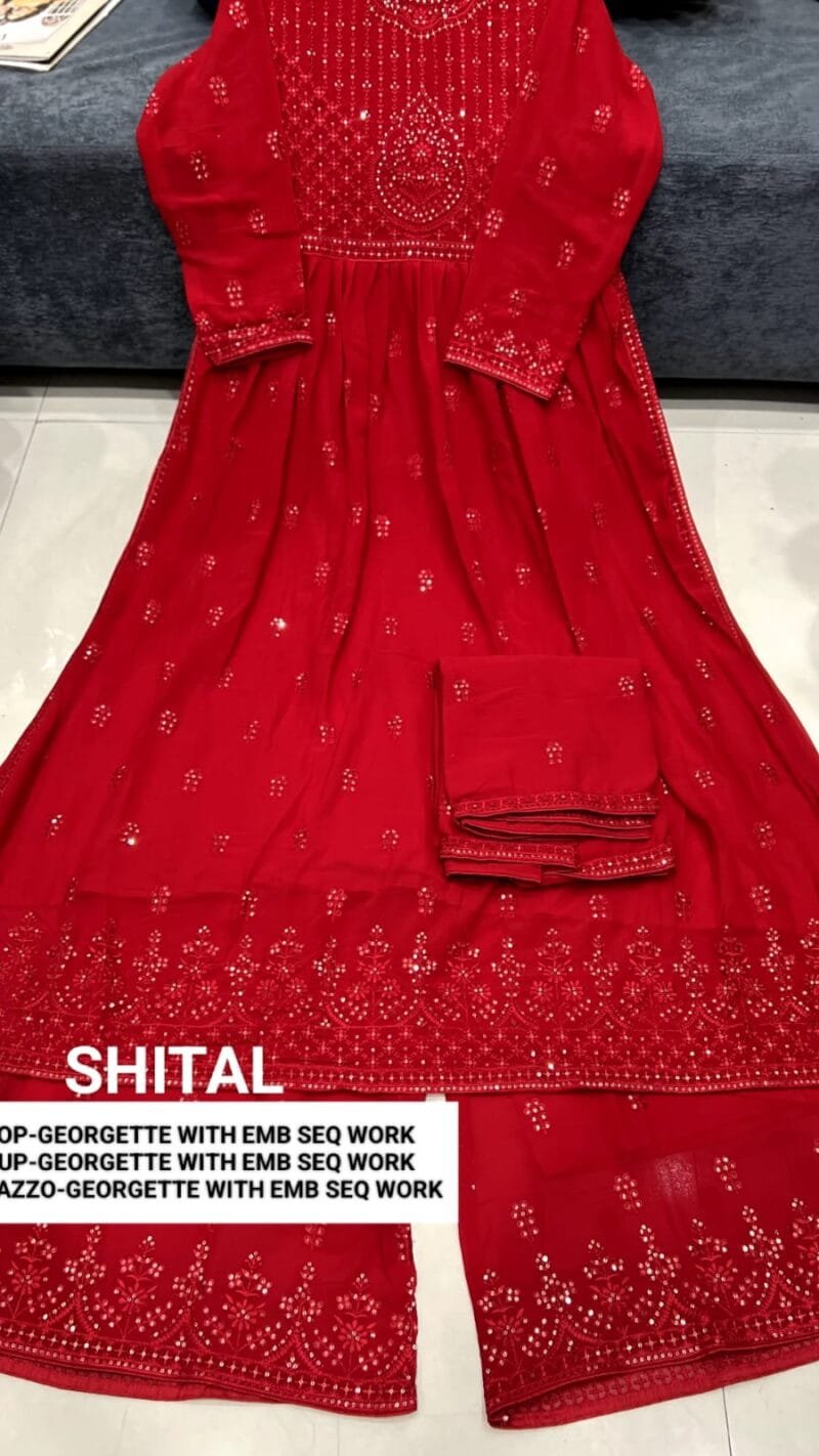 Georgette With Embroidery Sequence Work Wholesale Salwar Kameez