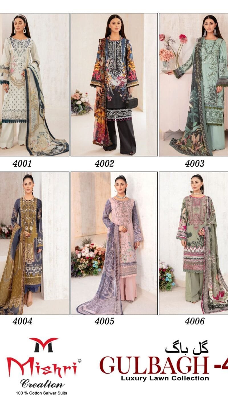 Gulbagh Vol 4 Mishri Creation Wholesale Cotton Dress Material