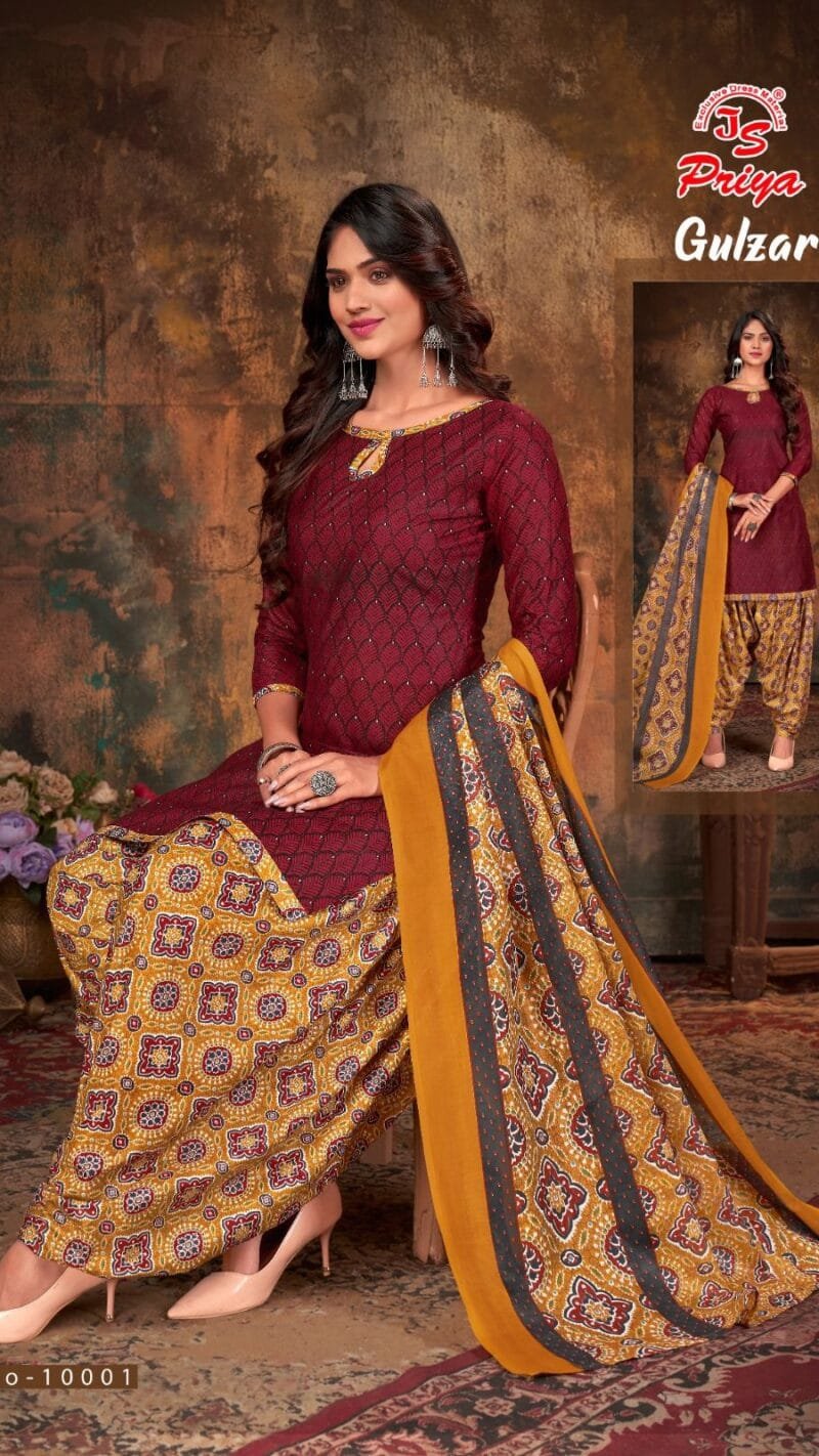 Gulzaar Vol 10 Js Priya Wholesale Cotton Dress Material