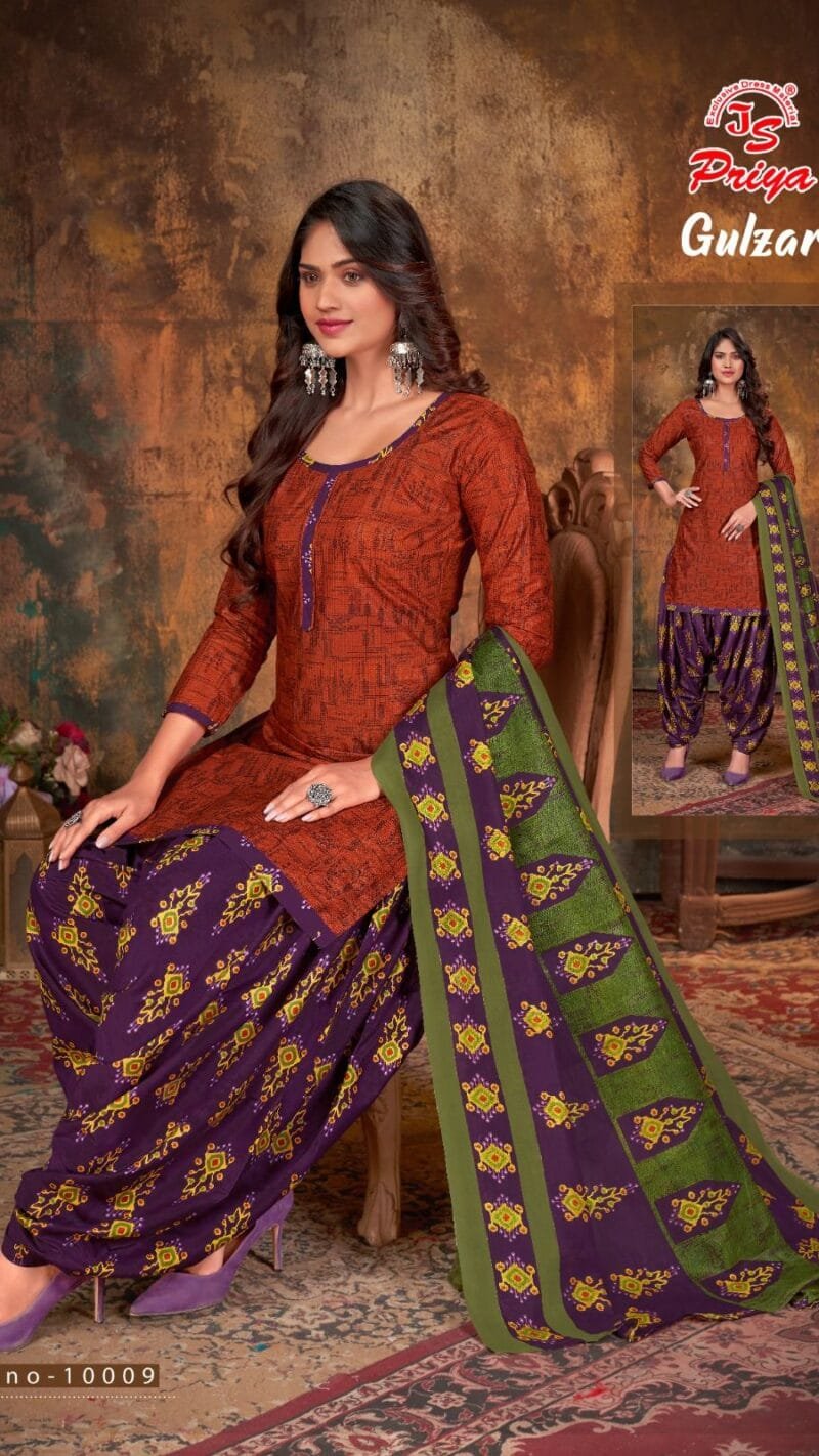 Gulzaar Vol 10 Js Priya Wholesale Cotton Dress Material