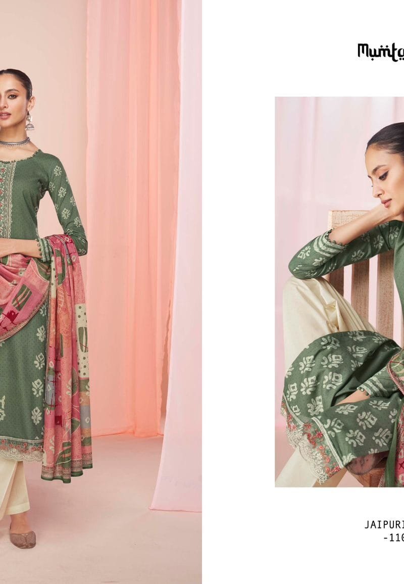 Jaipuri Adaah Hitlist Mumtaz Arts Wholesale Pure Lawn Dress Material