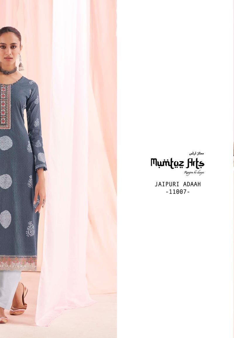 Jaipuri Adaah Hitlist Mumtaz Arts Wholesale Pure Lawn Dress Material