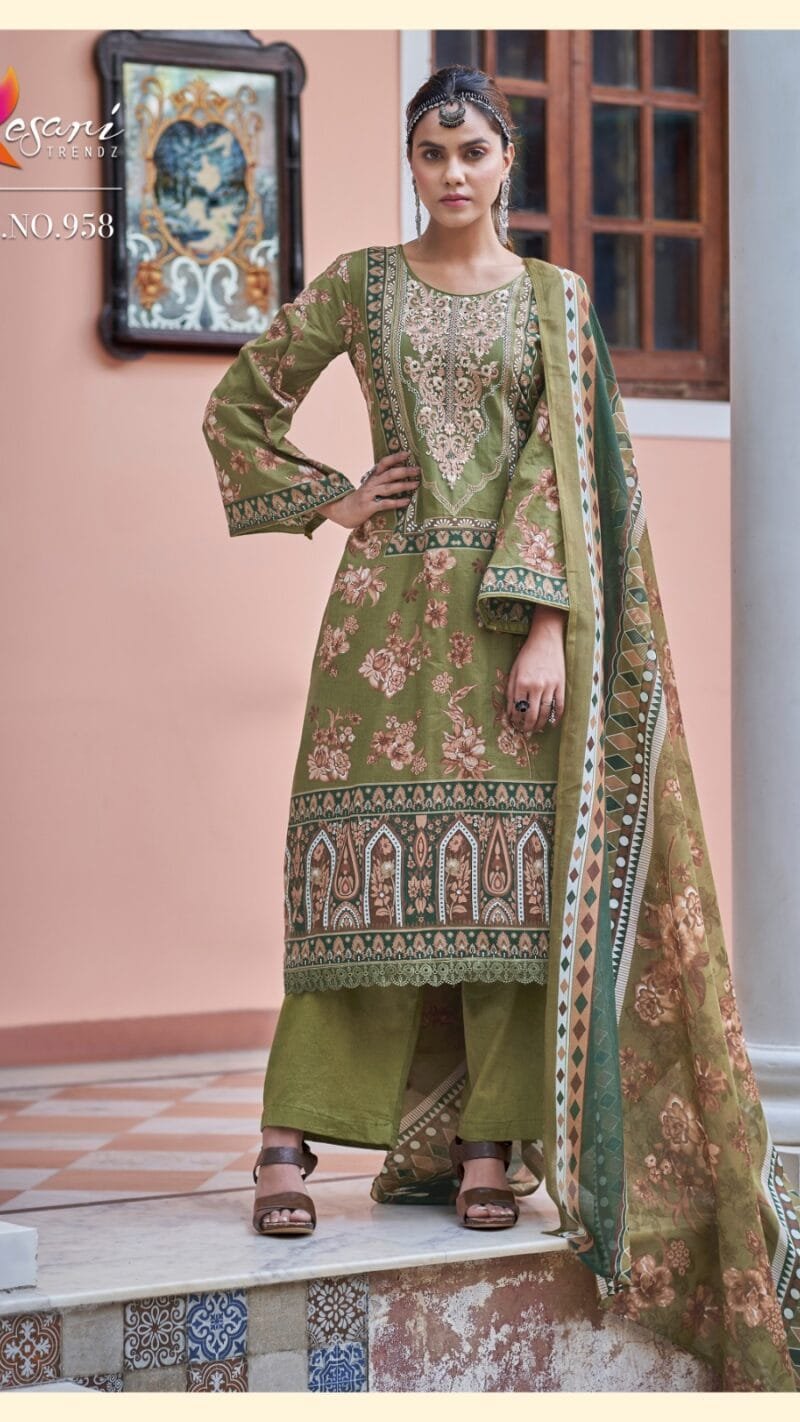 Jannat E Noor Pakistani Print Fabrics Kesari Trendz