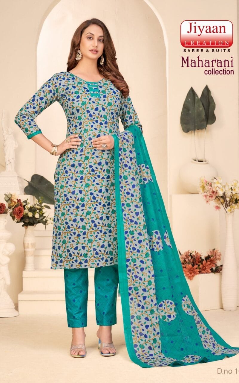 Jiyaan Maharani Wholesale Heavy Cambric Cotton Dress Material