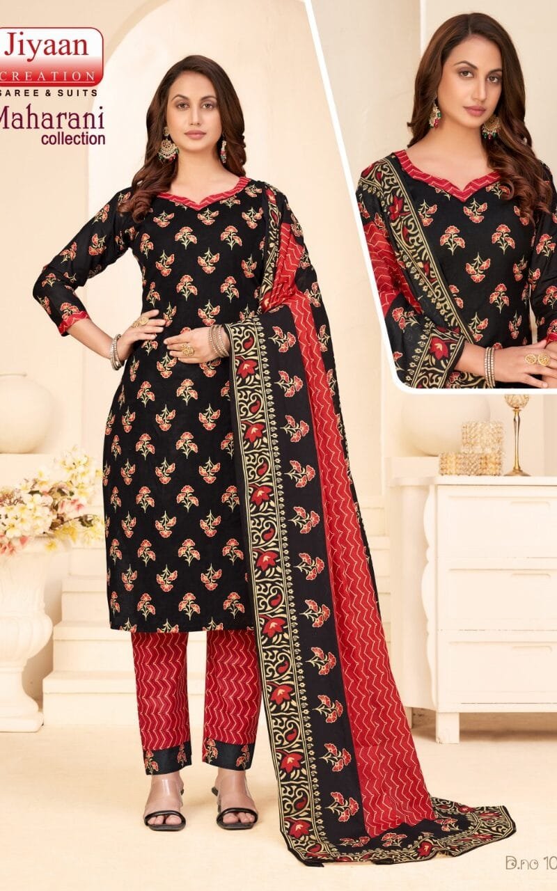 Jiyaan Maharani Wholesale Heavy Cambric Cotton Dress Material