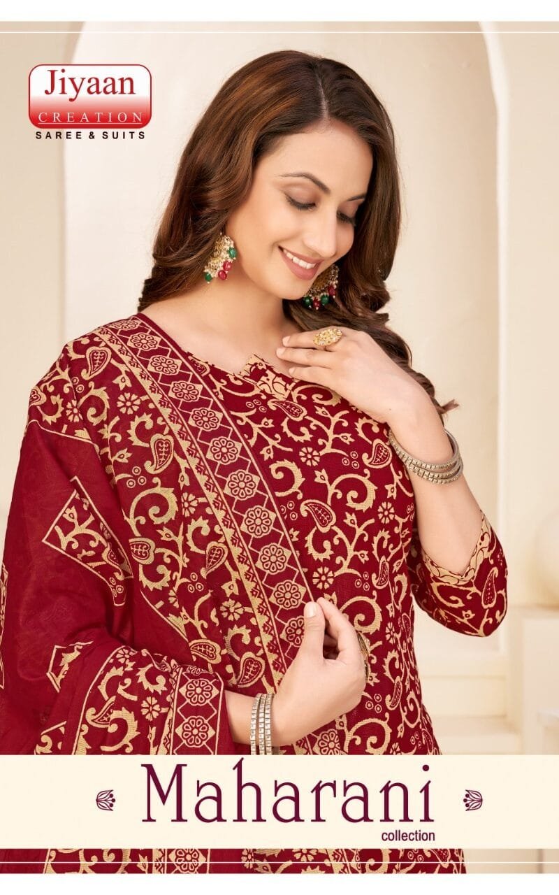 Jiyaan Maharani Wholesale Heavy Cambric Cotton Dress Material