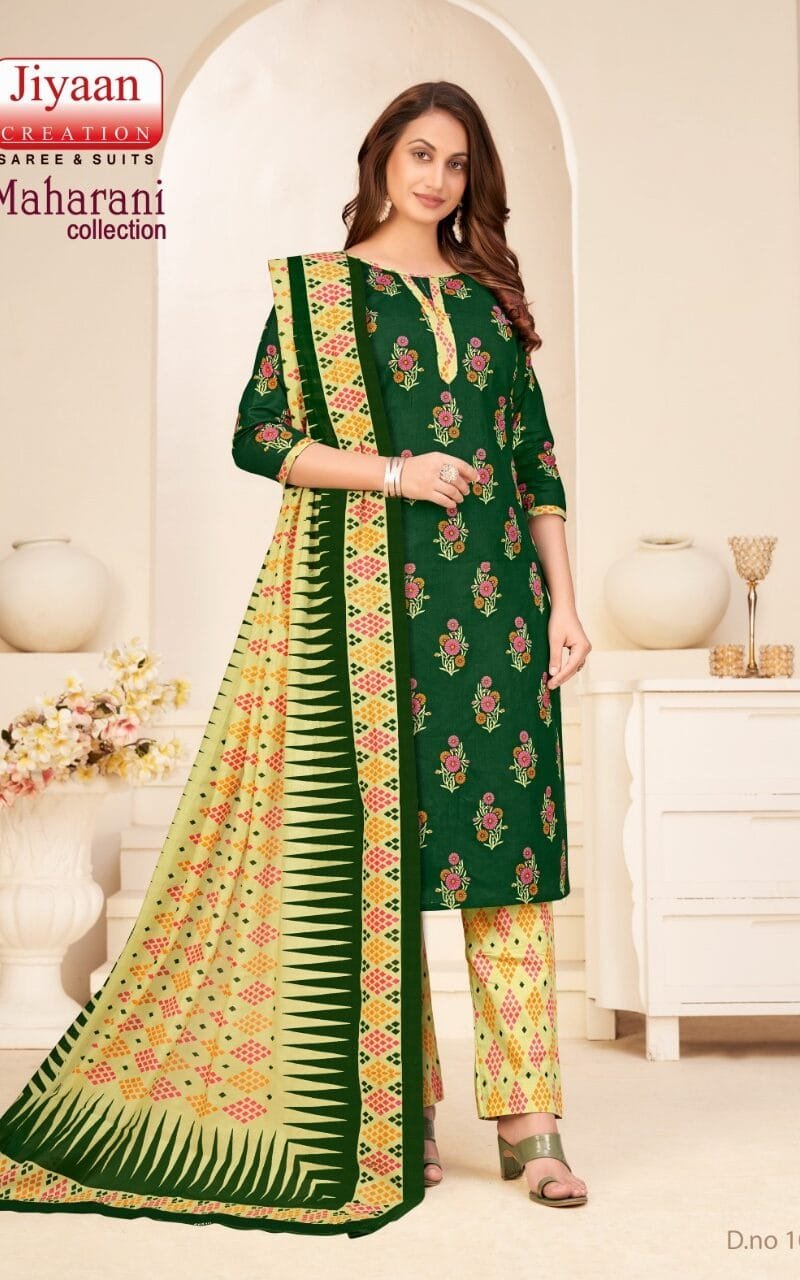 Jiyaan Maharani Wholesale Heavy Cambric Cotton Dress Material