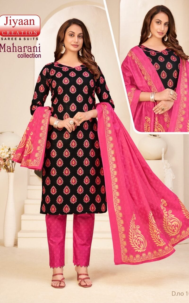 Jiyaan Maharani Wholesale Heavy Cambric Cotton Dress Material