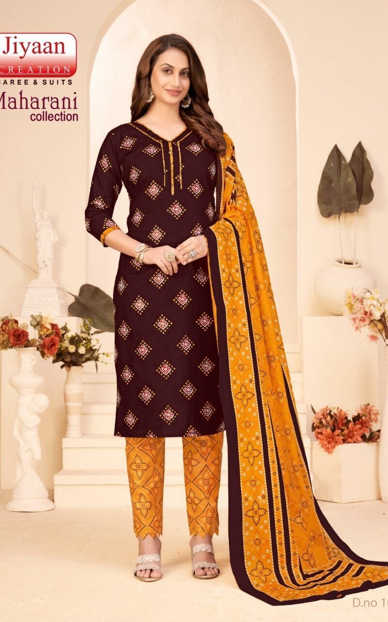 Jiyaan Maharani Wholesale Heavy Cambric Cotton Dress Material