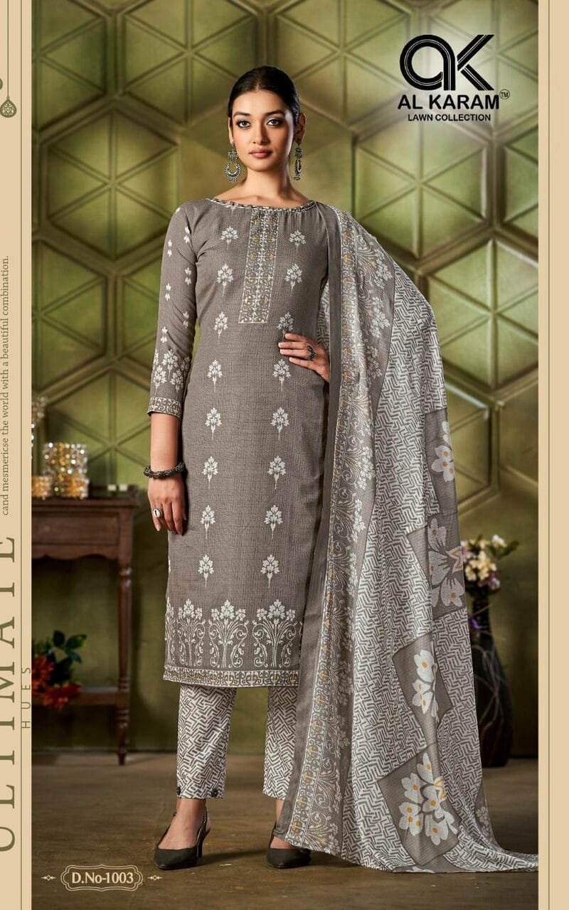 Johra Premium Collection Vol 1 Al Karam Wholesale Cotton Dress Material