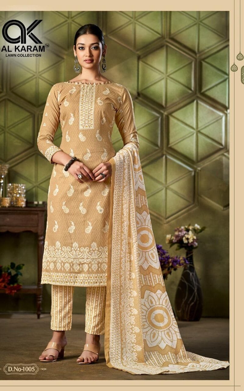 Johra Premium Collection Vol 1 Al Karam Wholesale Cotton Dress Material