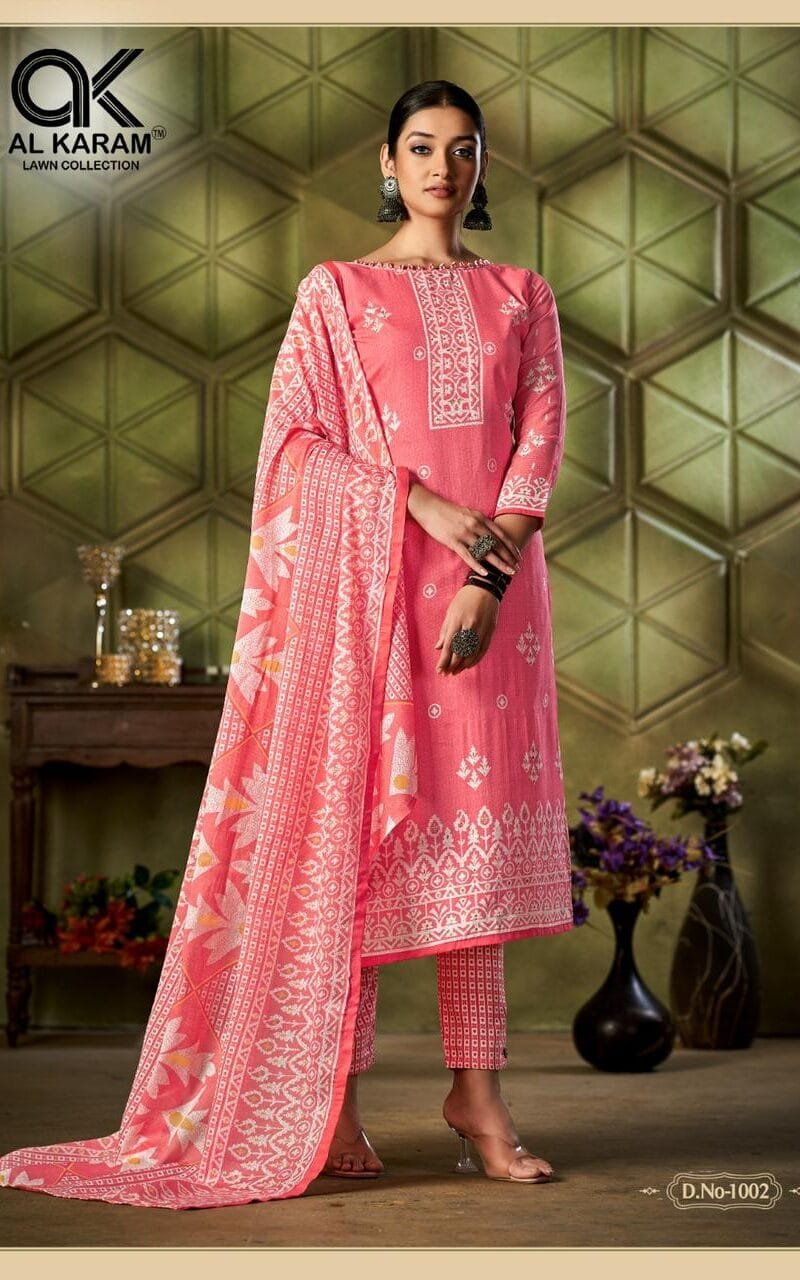 Johra Premium Collection Vol 1 Al Karam Wholesale Cotton Dress Material