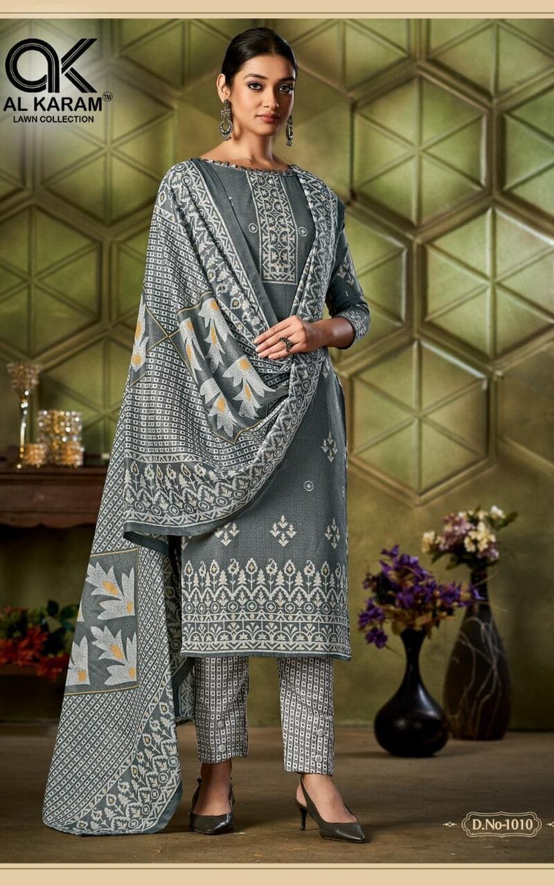 Johra Premium Collection Vol 1 Al Karam Wholesale Cotton Dress Material