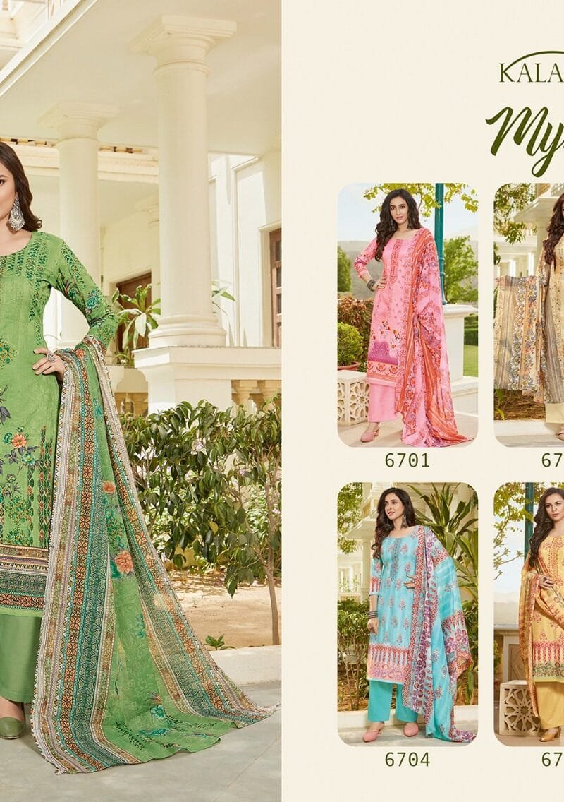 Kalakriti Mysha Cambric Cotton With Add Work Wholesale Dress Material