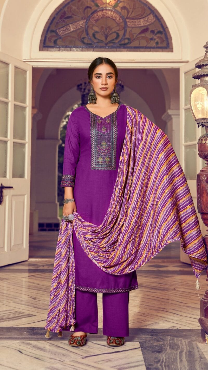 Lehariya Hermitage Clothing Pure Viscose Embroidered Dress Material