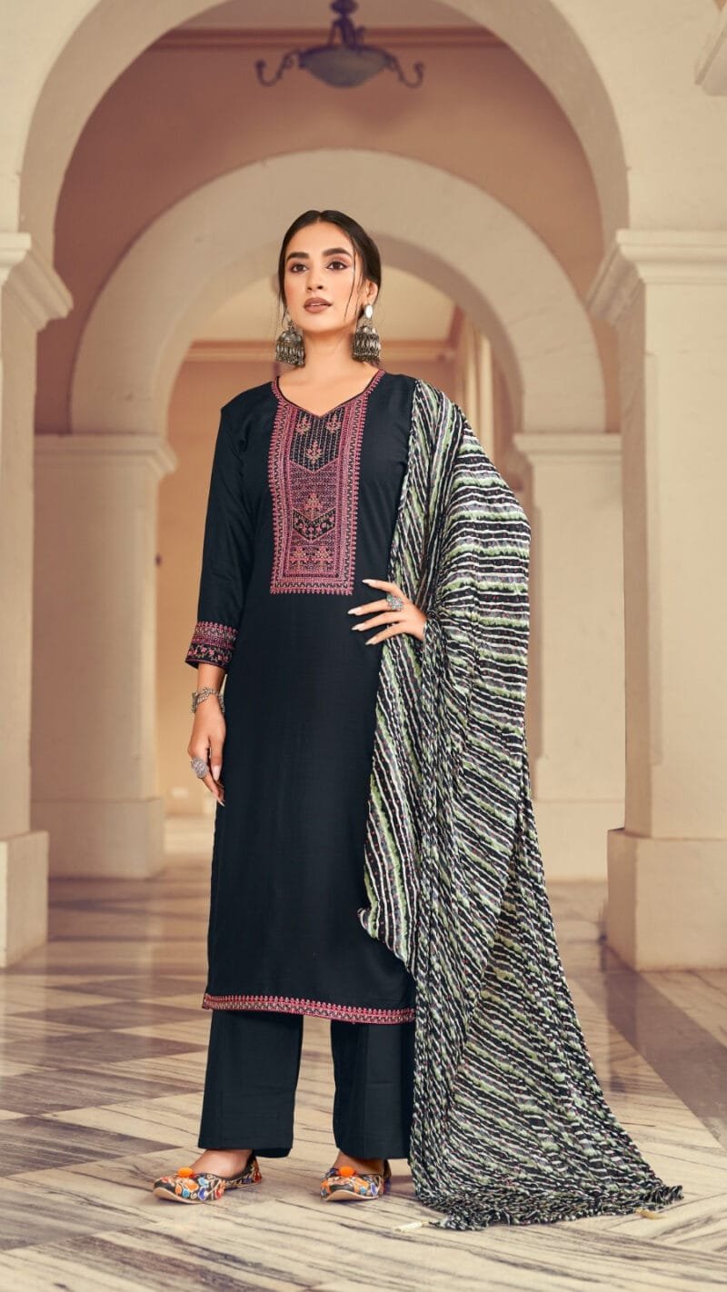 Lehariya Hermitage Clothing Pure Viscose Embroidered Dress Material