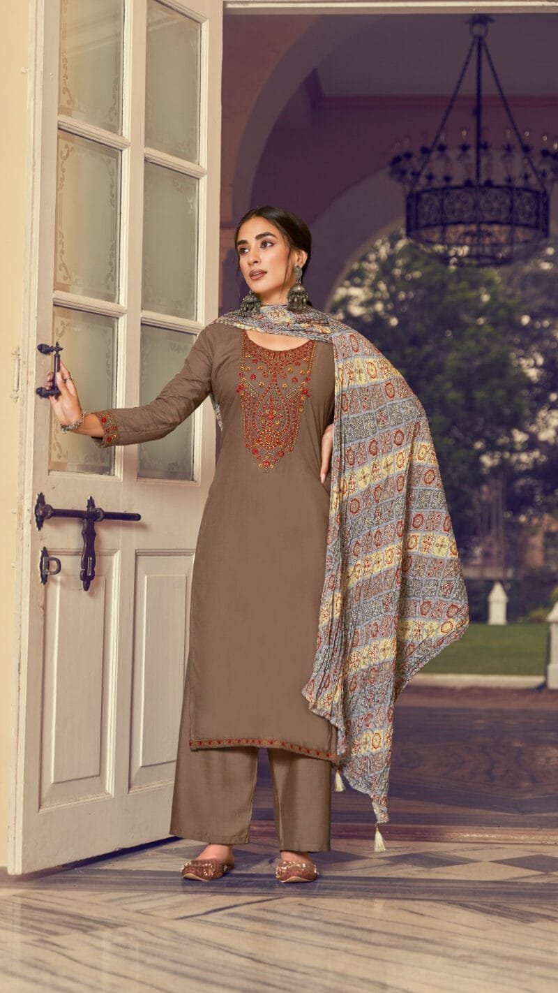 Lehariya Hermitage Clothing Pure Viscose Embroidered Dress Material