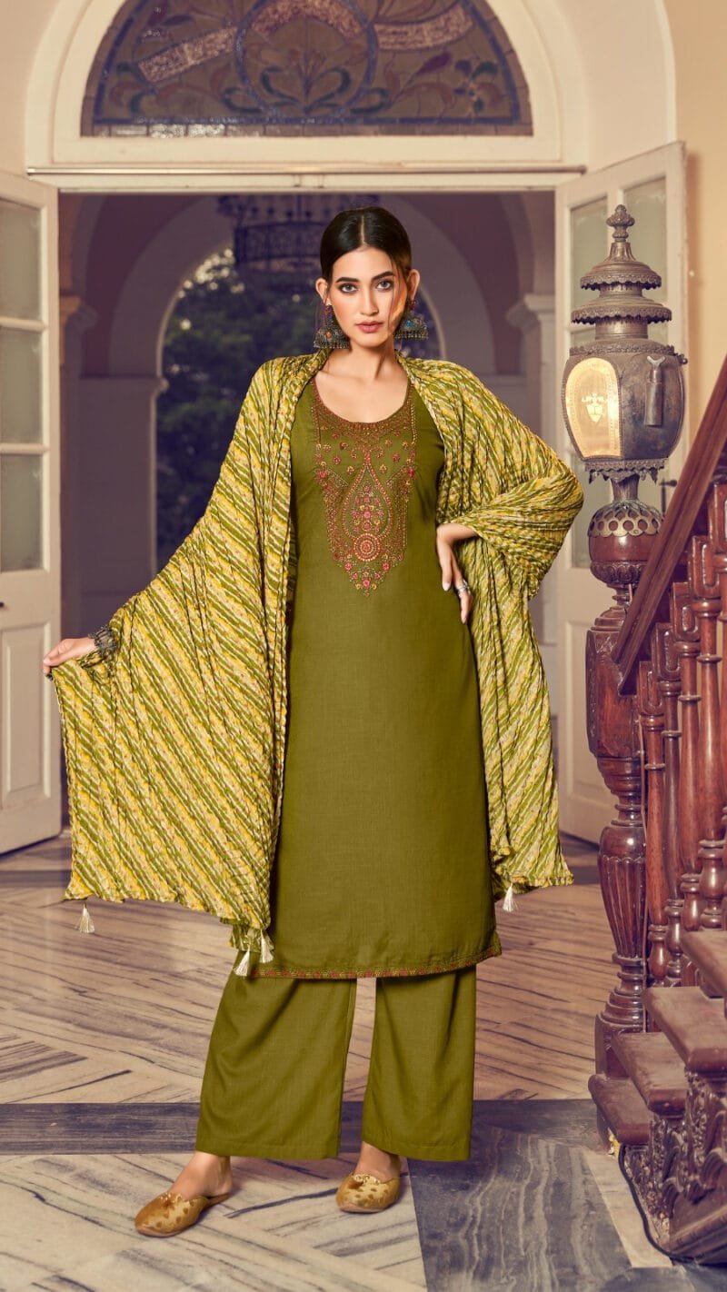 Lehariya Hermitage Clothing Pure Viscose Embroidered Dress Material