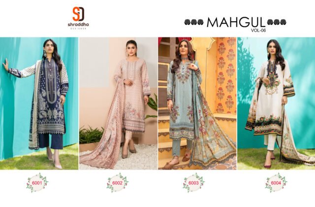 Mahgul Vol 6 Sharddha Designer Lawn Printed With Embroidery
