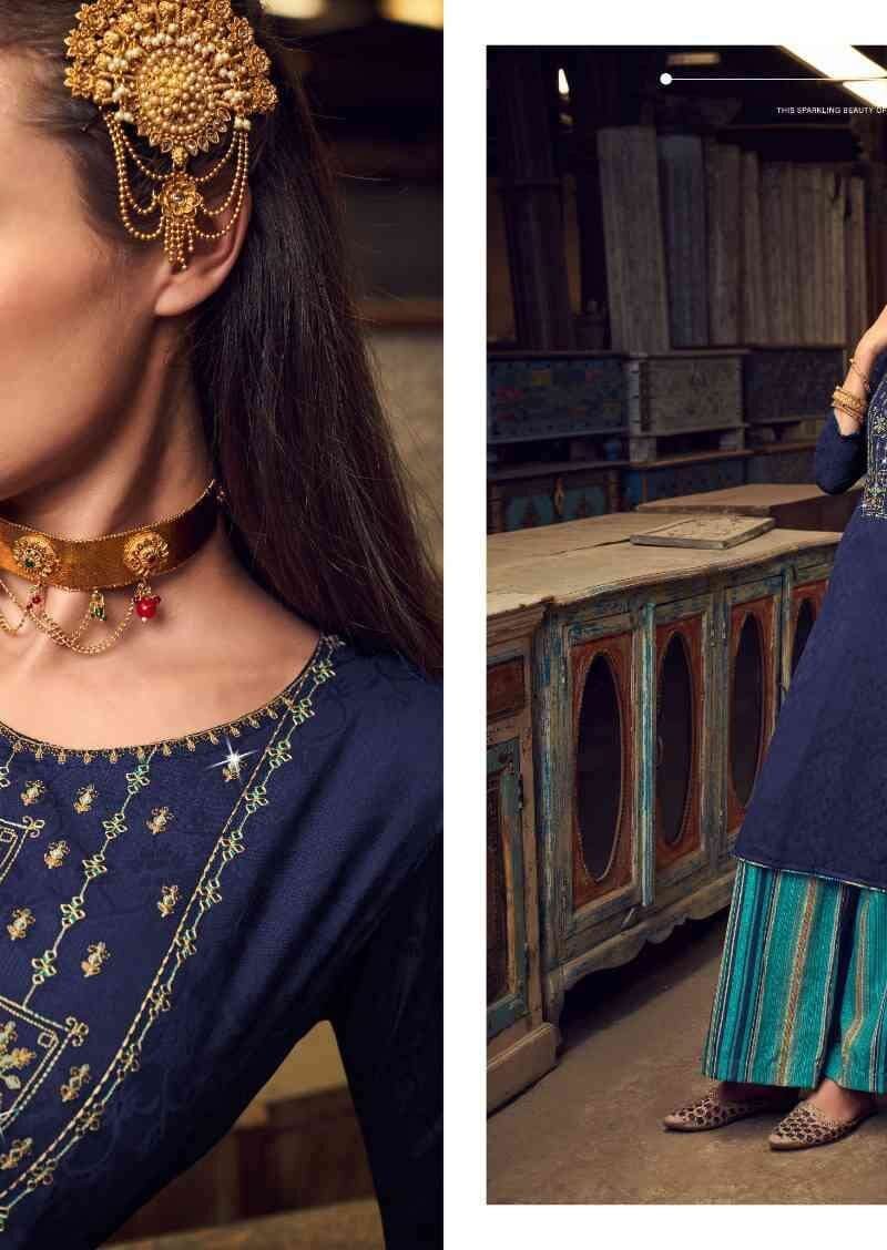 Manvika Romani Heavy Embroidery Work Wholesale Dress Material