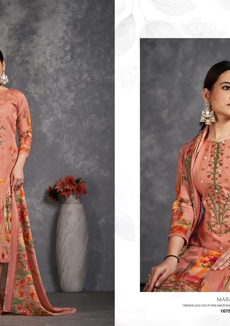 Mareena Vol 11 Romani Embroidery Work Wholesale Dress Material