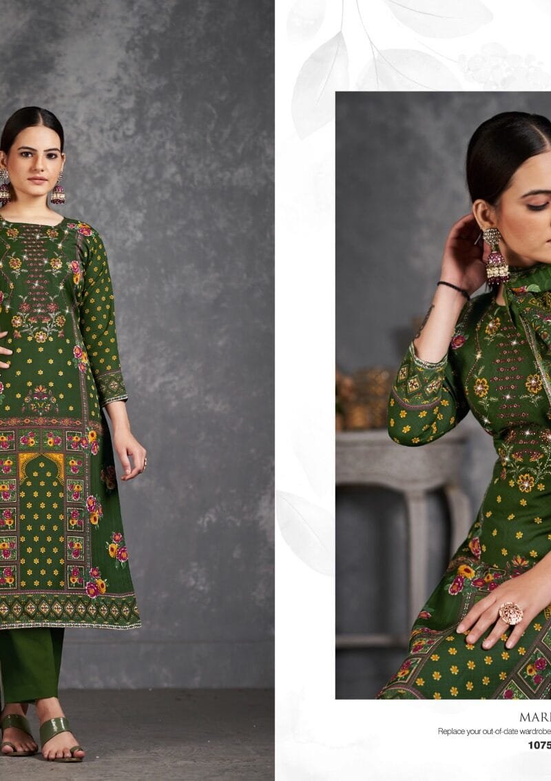 Mareena Vol 11 Romani Embroidery Work Wholesale Dress Material