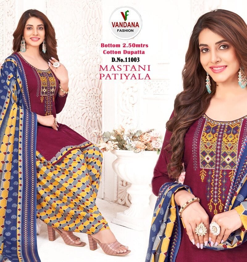 Mastani Patiyala Vol 11 Vandana Fashion Wholesale Cotton Dress Material