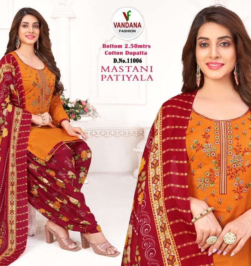 Mastani Patiyala Vol 11 Vandana Fashion Wholesale Cotton Dress Material