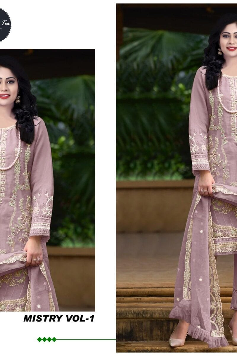 Mistri Vol 1 Mehbbob Tex Organza Pakistani Salwar Suits